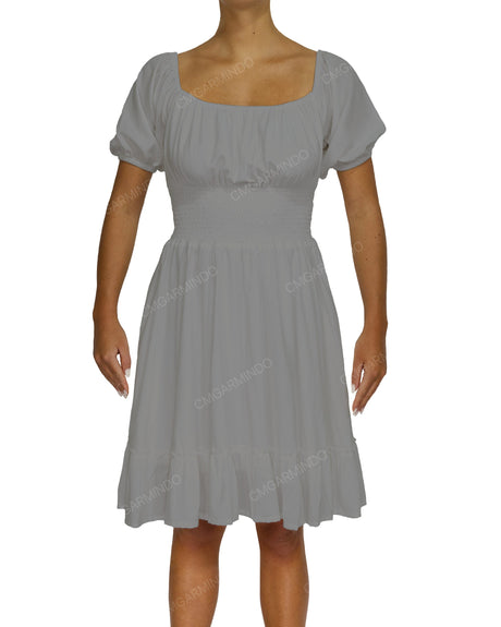 Puff Sleeve Midi Dress