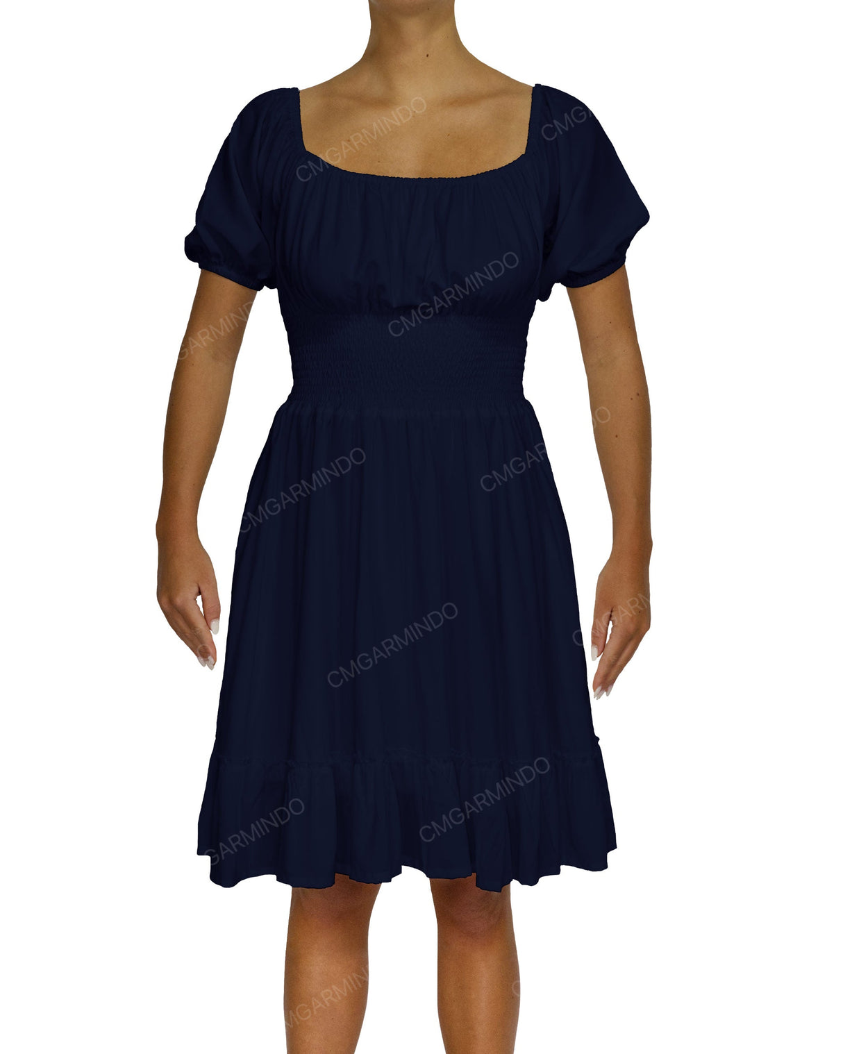 Puff Sleeve Midi Dress