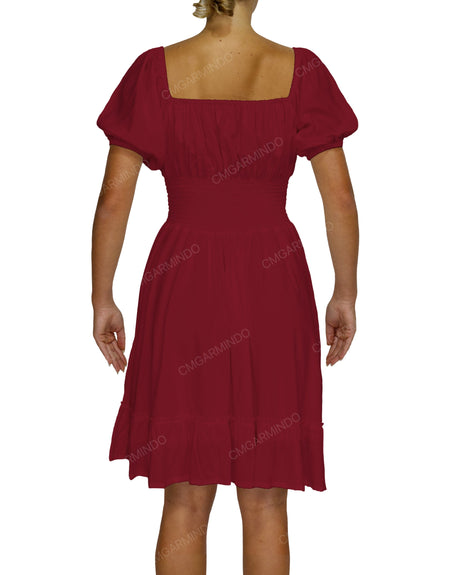 Puff Sleeve Midi Dress
