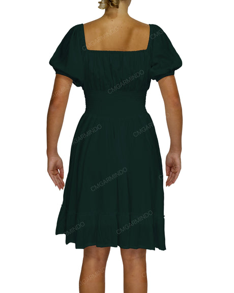 Puff Sleeve Midi Dress