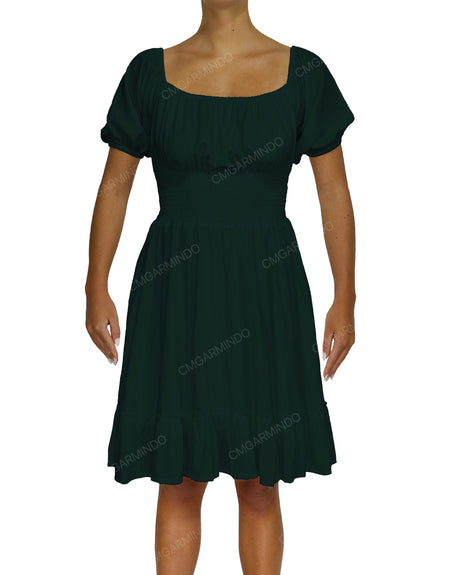 Puff Sleeve Midi Dress