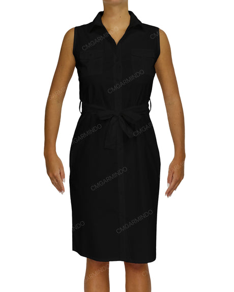 Sleeveless Shirt Dress