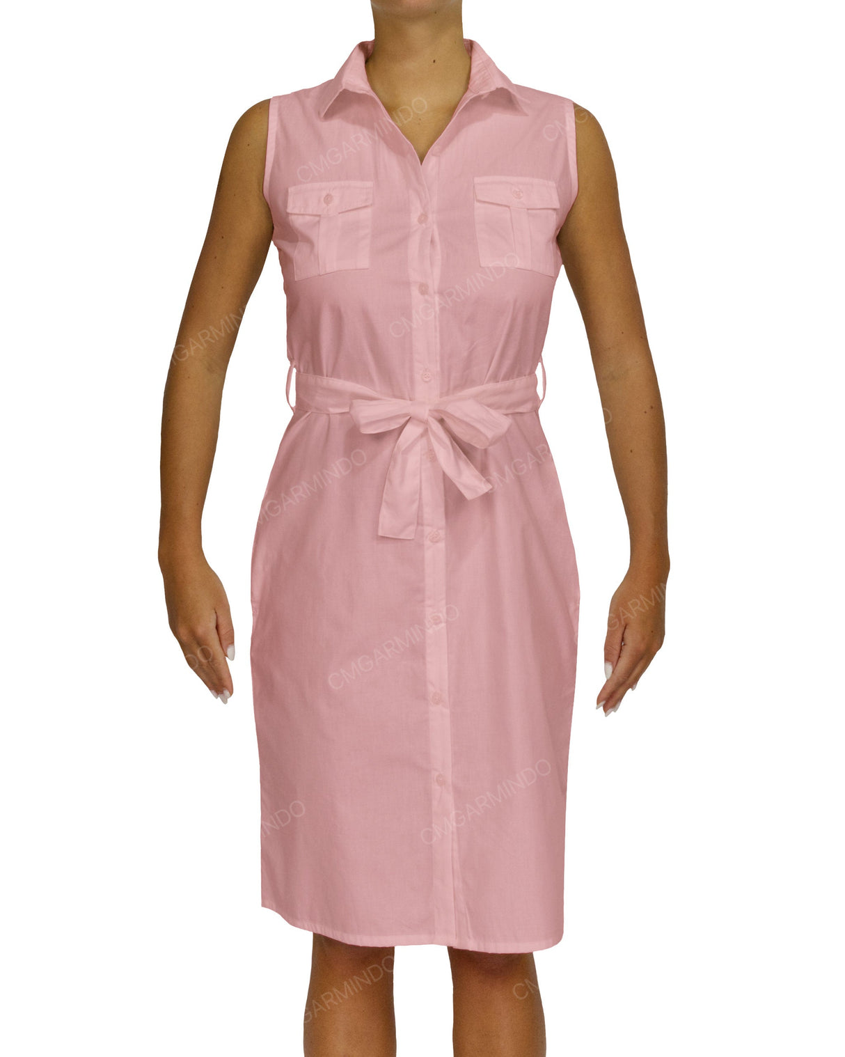 Sleeveless Shirt Dress