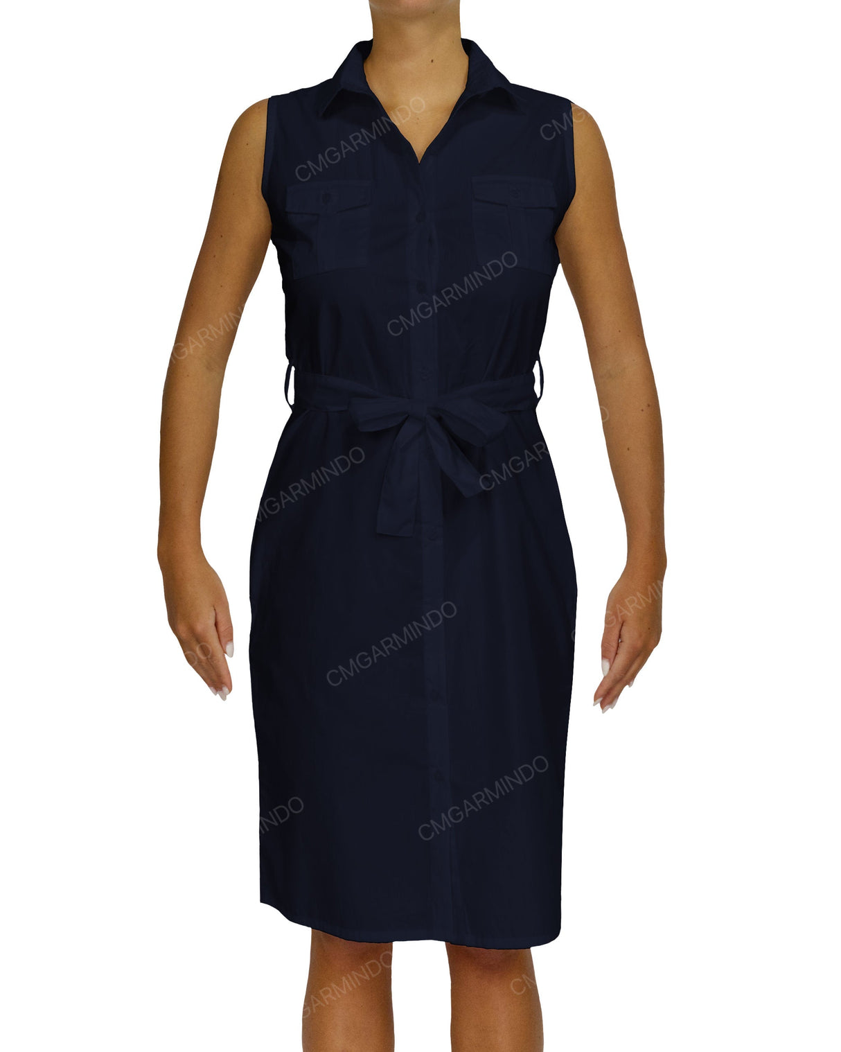 Sleeveless Shirt Dress