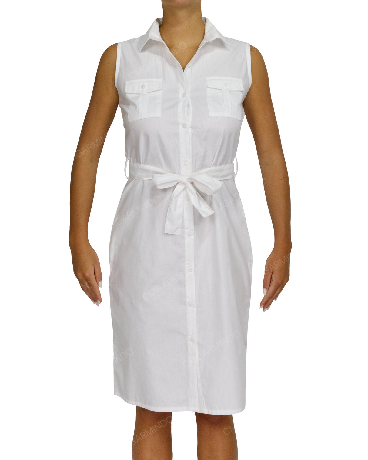 Sleeveless Shirt Dress