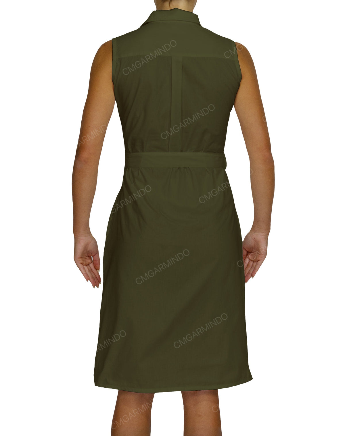 Sleeveless Shirt Dress