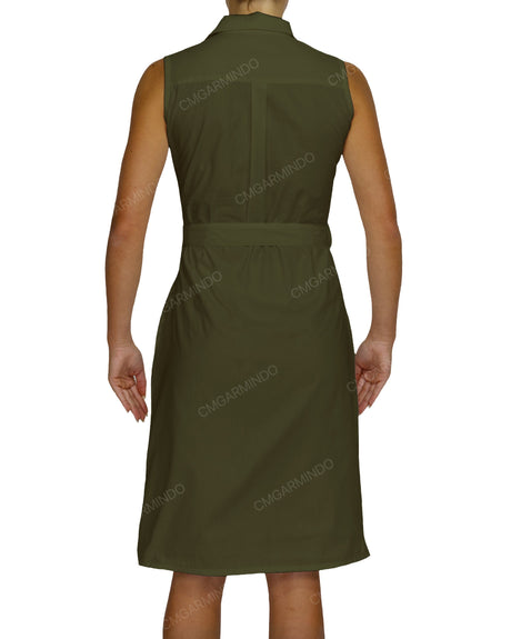 Sleeveless Shirt Dress