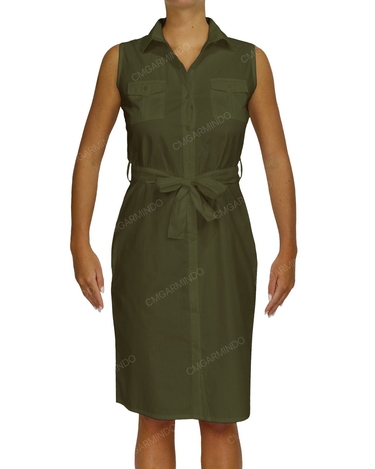 Sleeveless Shirt Dress