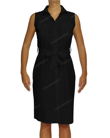 Sleeveless Shirt Dress