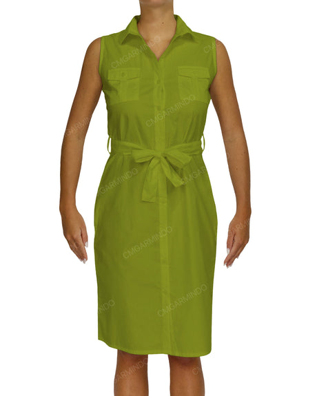 Sleeveless Shirt Dress