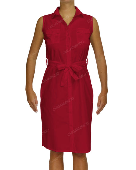 Sleeveless Shirt Dress