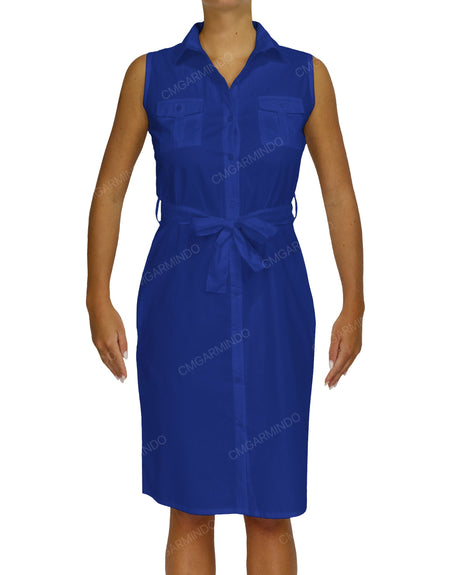 Sleeveless Shirt Dress