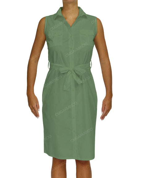 Sleeveless Shirt Dress