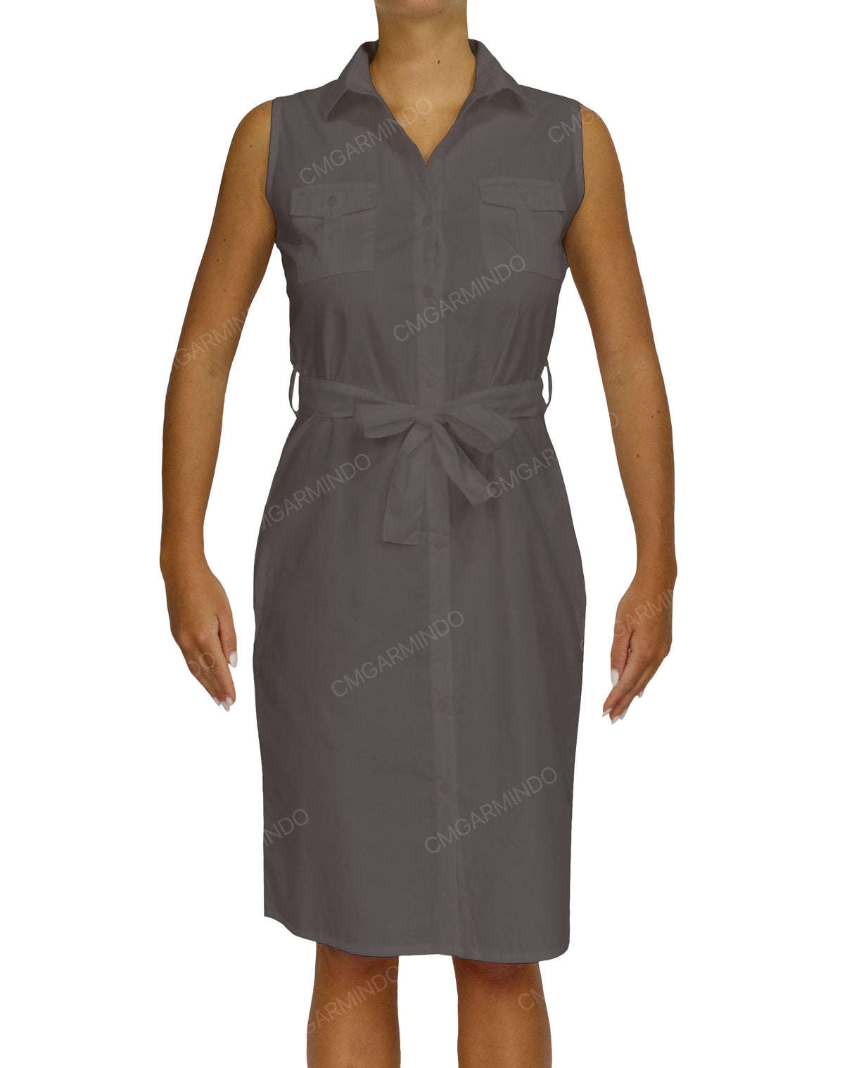 Sleeveless Shirt Dress