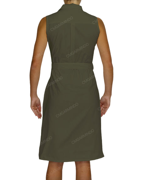 Sleeveless Shirt Dress