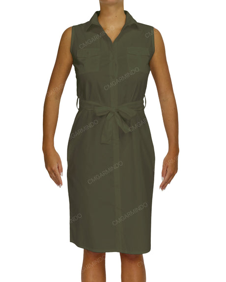 Sleeveless Shirt Dress