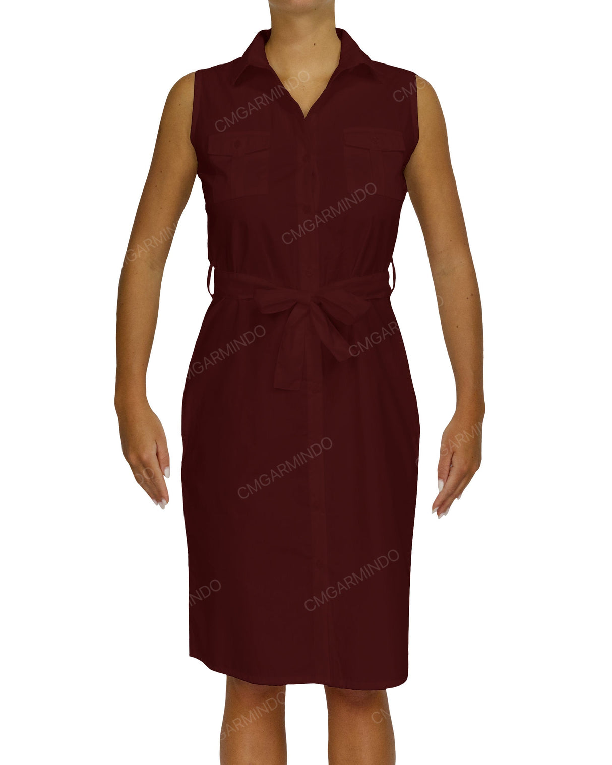 Sleeveless Shirt Dress