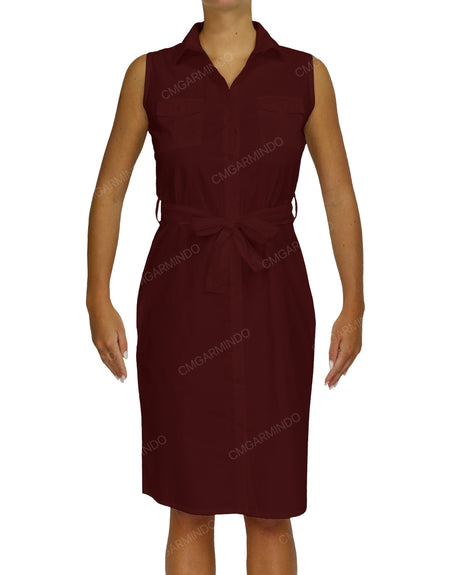 Sleeveless Shirt Dress
