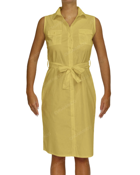 Sleeveless Shirt Dress