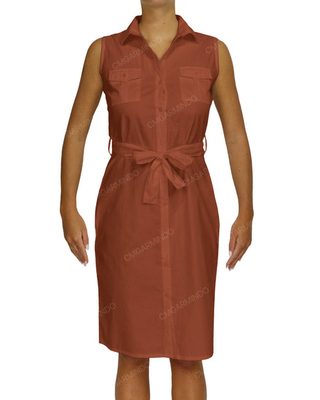 Sleeveless Shirt Dress