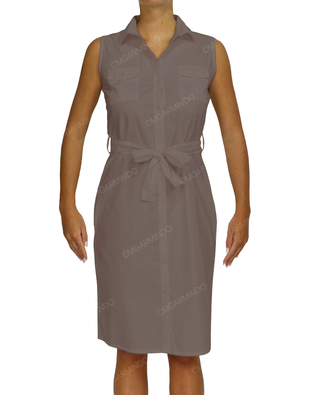 Sleeveless Shirt Dress
