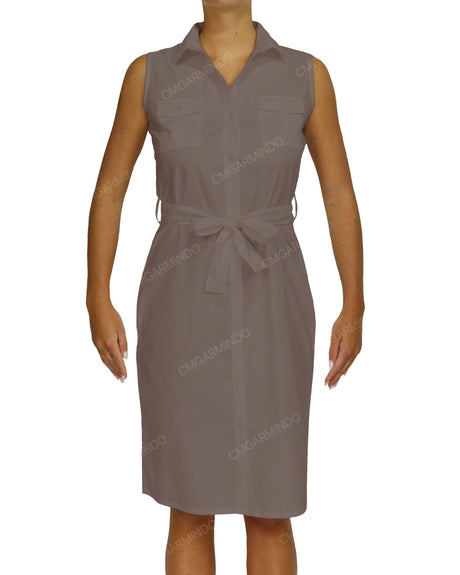 Sleeveless Shirt Dress