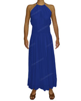 Halter Tie Shirred Waist Maxi Dress