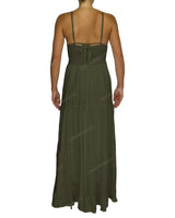 Shirred Halter Tie Tiered Maxi Dress