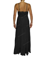 Shirred Halter Tie Tiered Maxi Dress