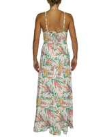 Shirred Halter Tie Tiered Maxi Dress