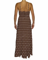 Shirred Halter Tie Tiered Maxi Dress