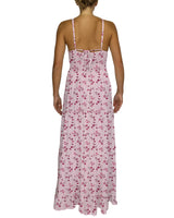Shirred Halter Tie Tiered Maxi Dress