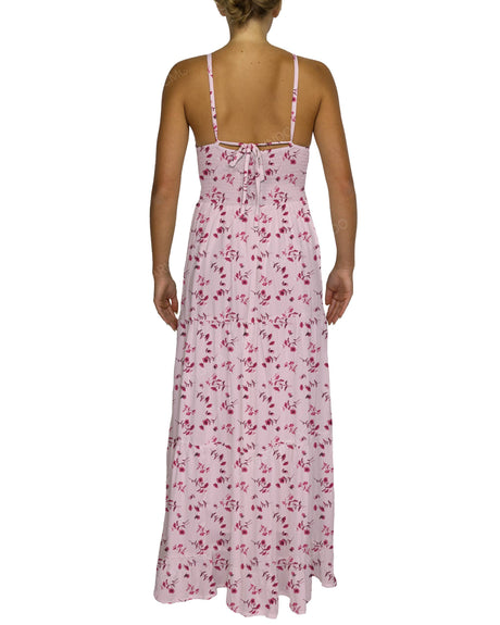 Shirred Halter Tie Tiered Maxi Dress