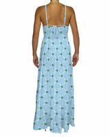 Shirred Halter Tie Tiered Maxi Dress