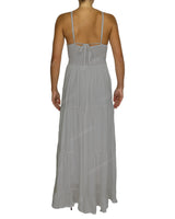 Shirred Halter Tie Tiered Maxi Dress
