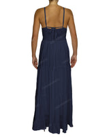 Shirred Halter Tie Tiered Maxi Dress