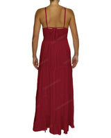 Shirred Halter Tie Tiered Maxi Dress