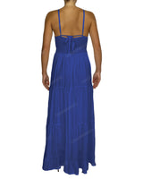 Shirred Halter Tie Tiered Maxi Dress