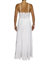 Shirred Halter Tie Tiered Maxi Dress