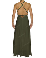 Halter Tie Asymmetrical Maxi Dress