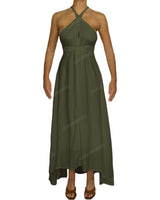Halter Tie Asymmetrical Maxi Dress