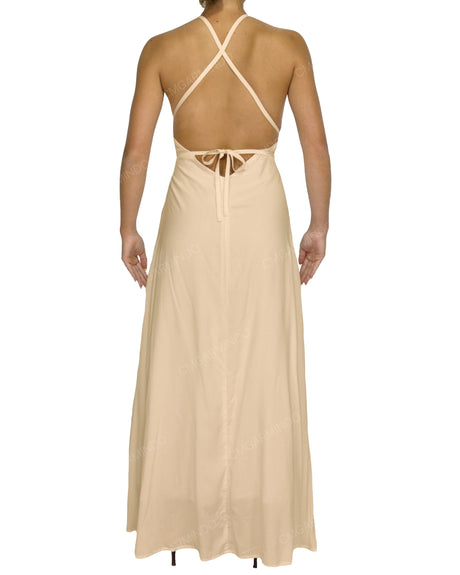 Halter Tie Asymmetrical Maxi Dress