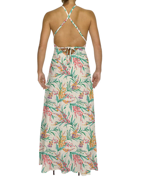 Halter Tie Asymmetrical Maxi Dress