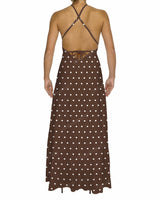 Halter Tie Asymmetrical Maxi Dress