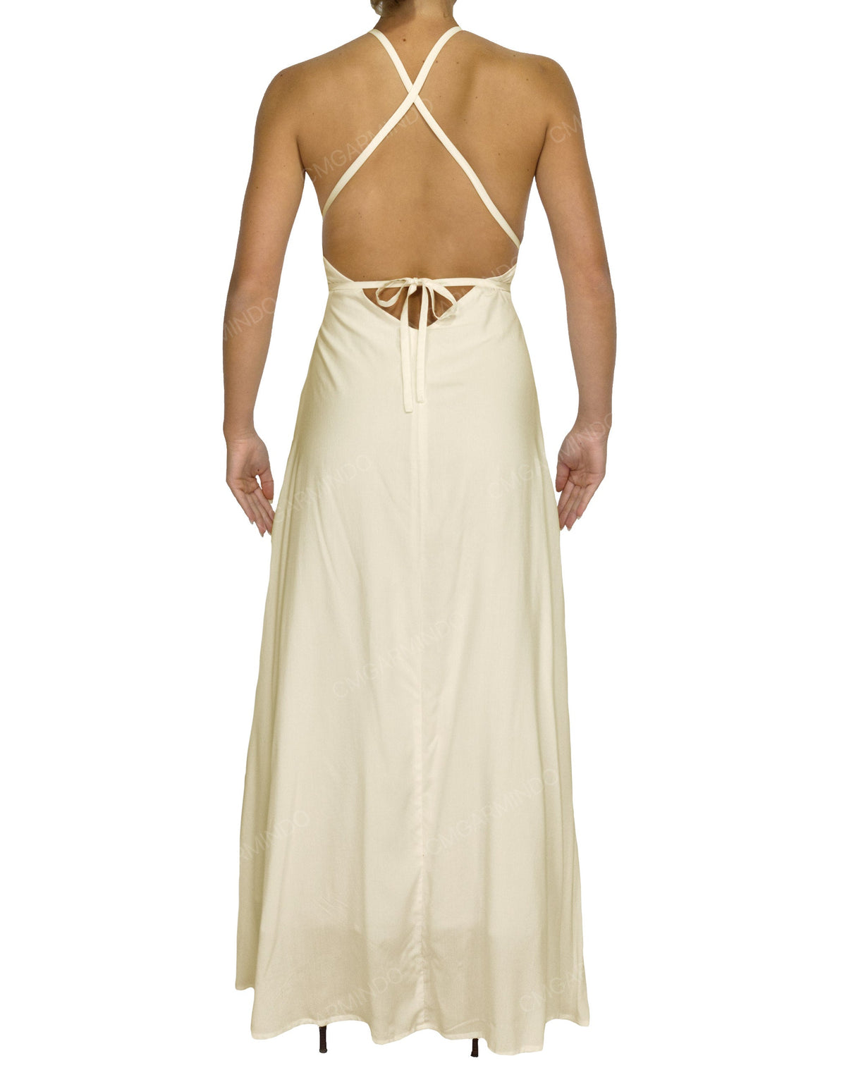 Halter Tie Asymmetrical Maxi Dress