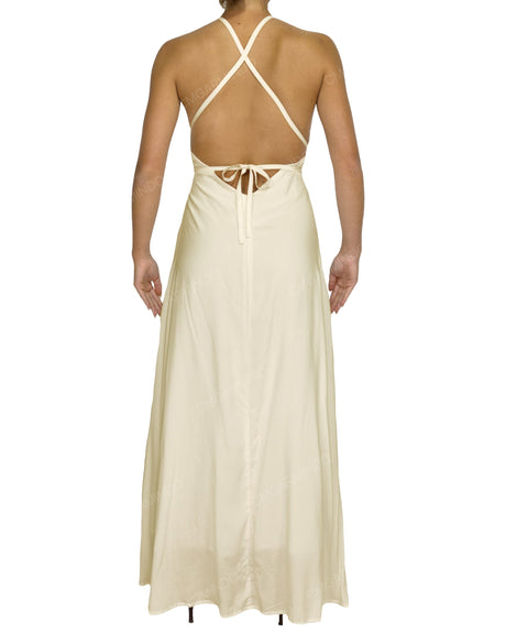 Halter Tie Asymmetrical Maxi Dress