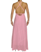 Halter Tie Asymmetrical Maxi Dress