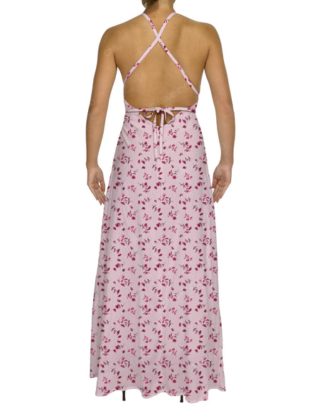 Halter Tie Asymmetrical Maxi Dress