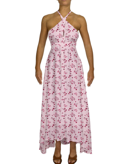 Halter Tie Asymmetrical Maxi Dress