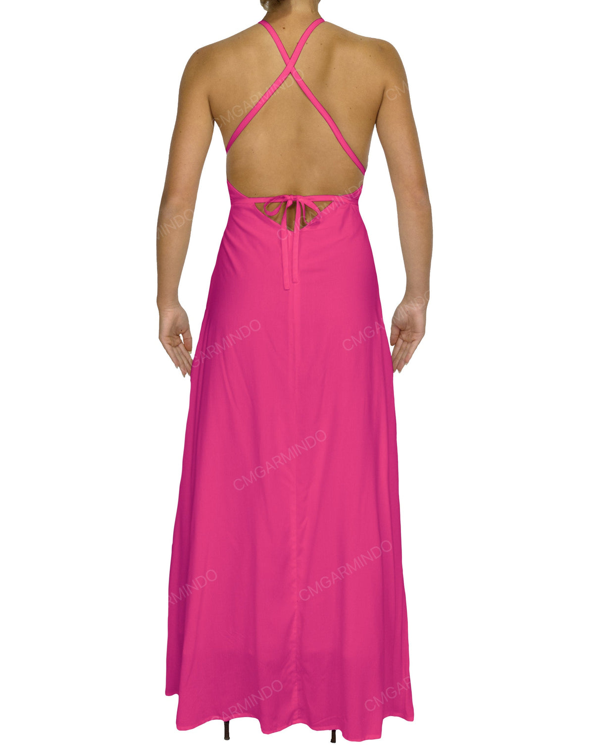 Halter Tie Asymmetrical Maxi Dress